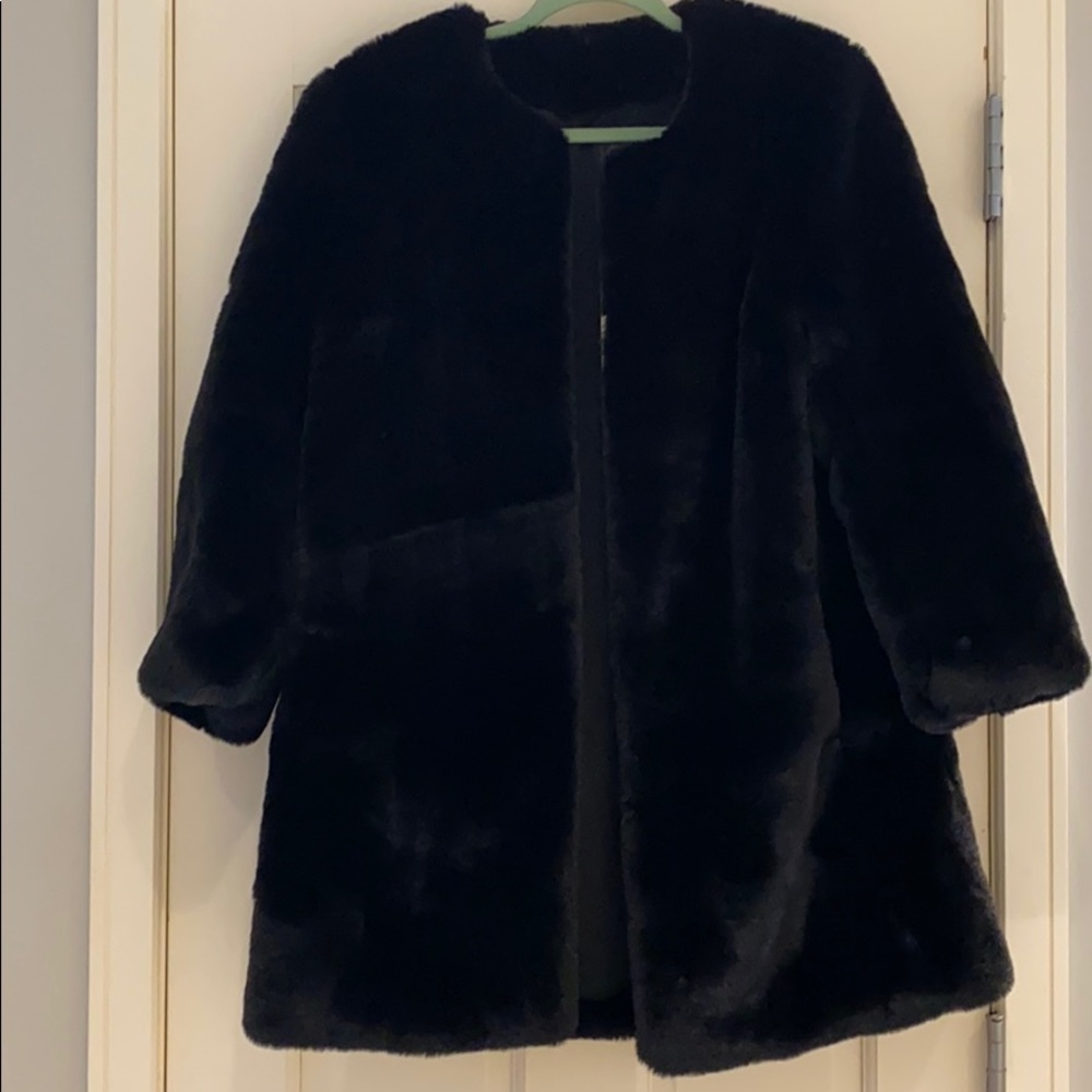 NWT Black faux fur jacket
